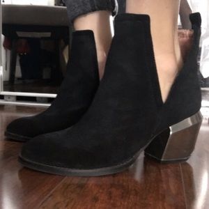 Jeffrey Campbell black suede booties